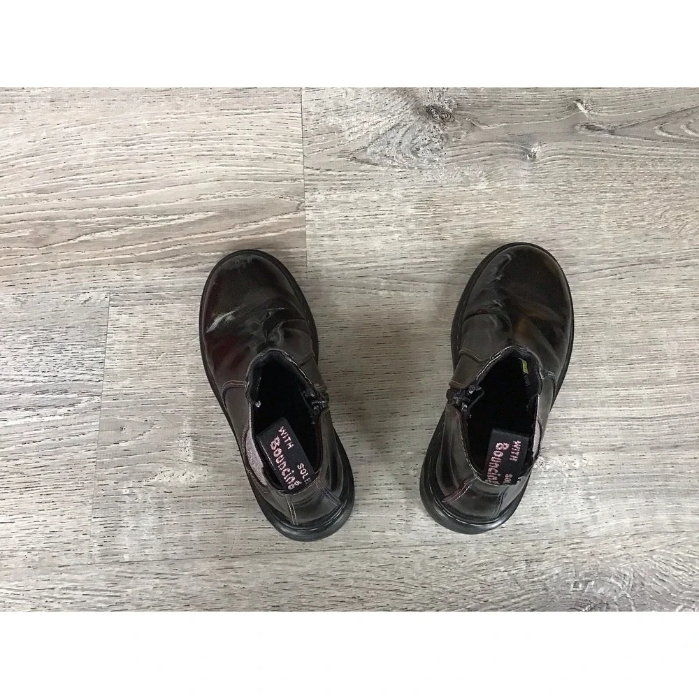 Dr. Martens Youth Girls Size 2 Boots 2976 T Sparkle Rays Glitter Leather Zip
